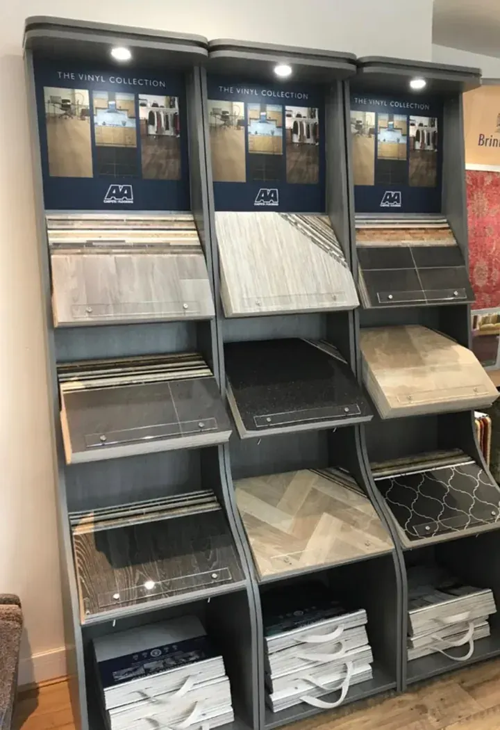 The Vinyl Collection sample stands in the Norden showroom